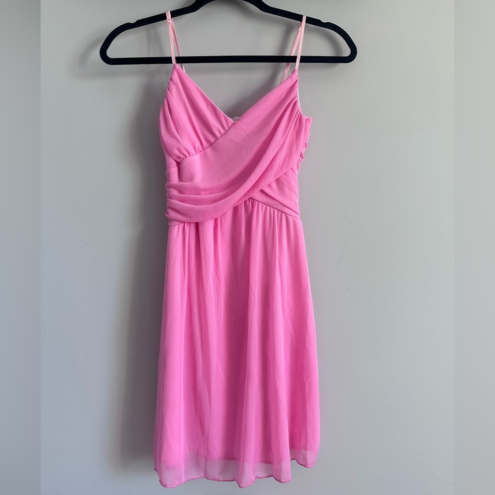 Charlotte Russe Pink Ruched Sundress, size XS